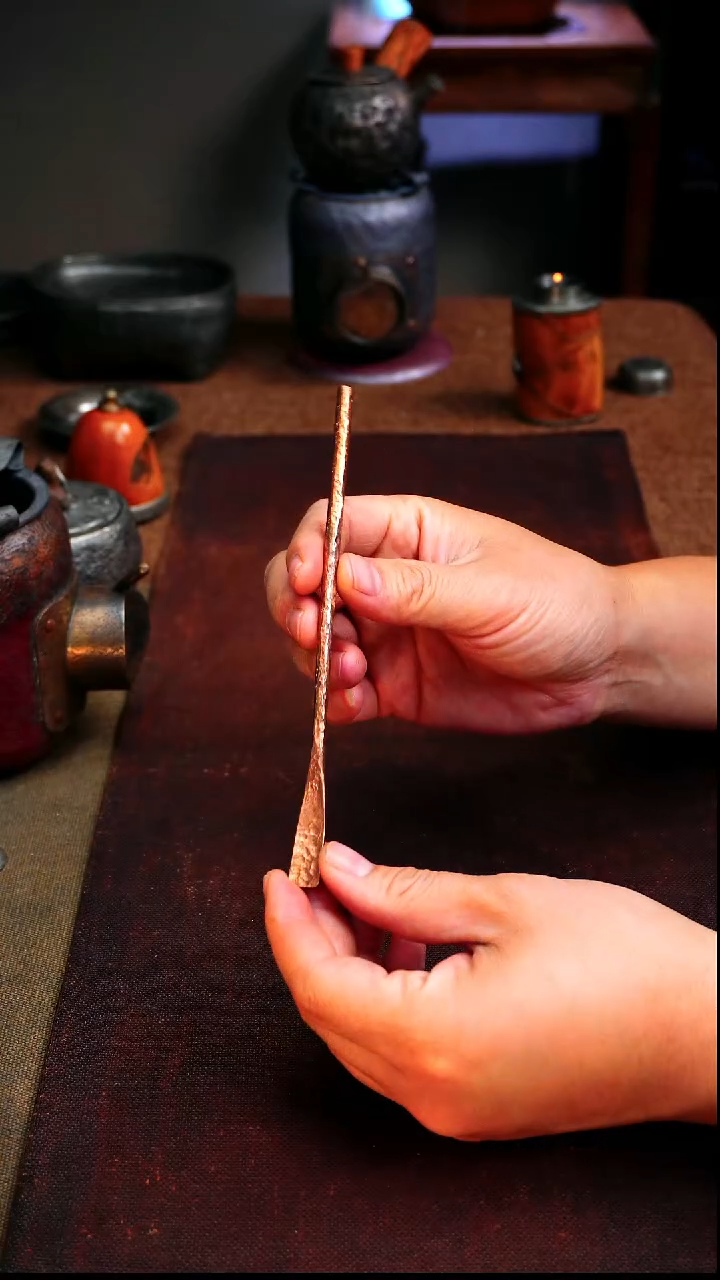 9547开播福利带孔紫铜茶拨长17