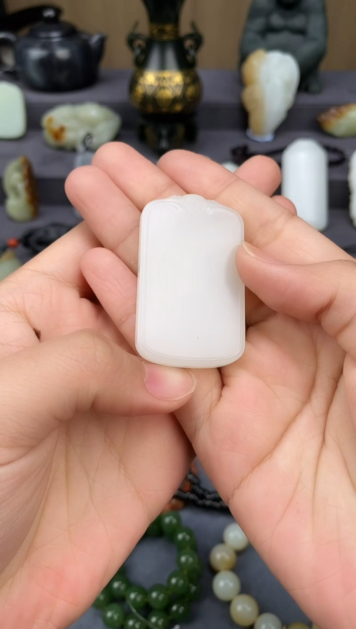 【闪购商品】和田玉未镶嵌-白玉无事牌