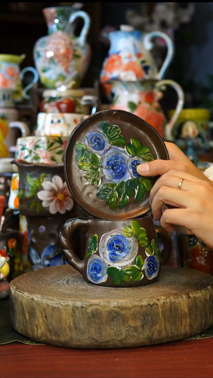 陶瓷215景德镇手工手绘釉下彩