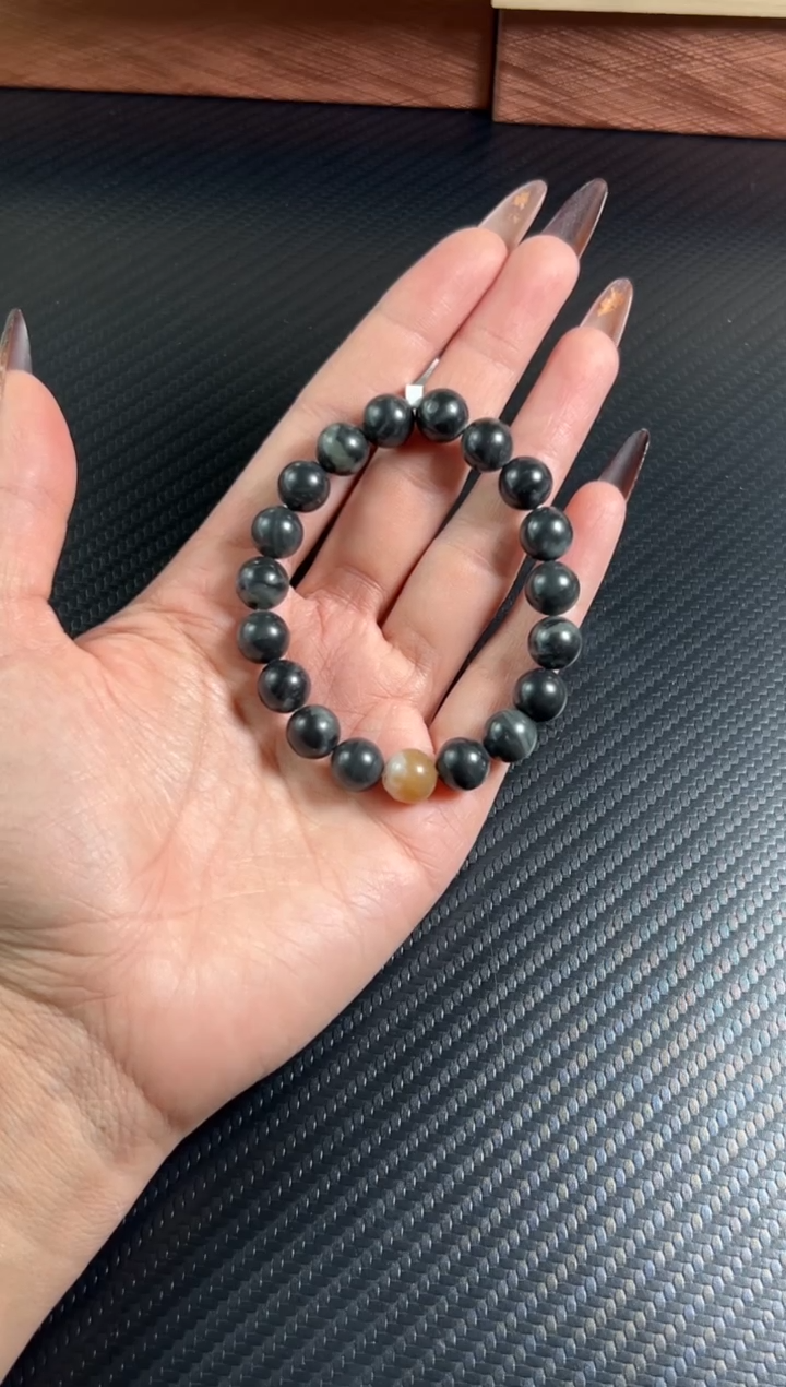 未镶嵌手串和田玉若羌毛毛矿微色差卡10Q