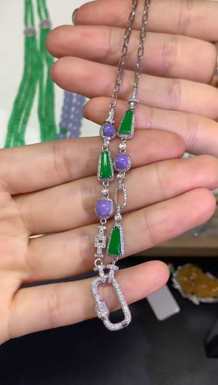 【闪购商品】翡翠颈饰18K金镶嵌团购213