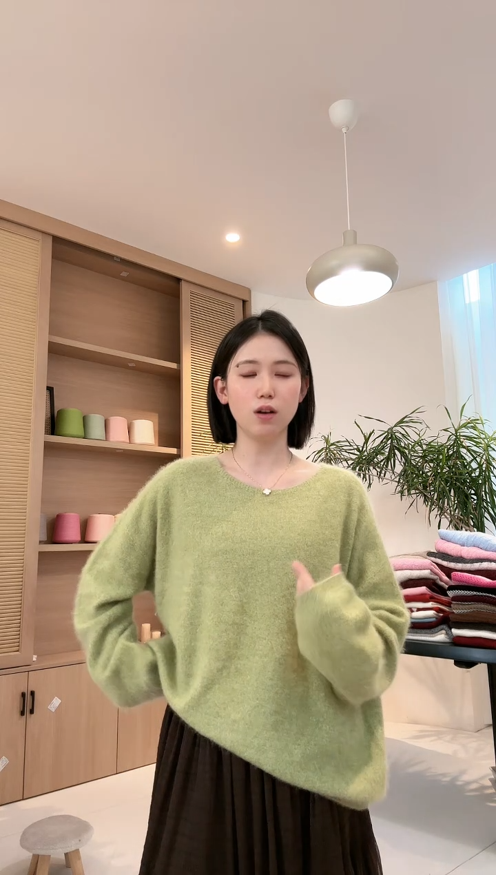 5171-绿绮圆领毛衣