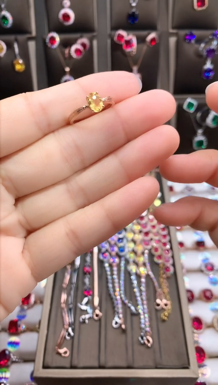 【闪购商品】水晶戒指银S925镶嵌玫瑰金