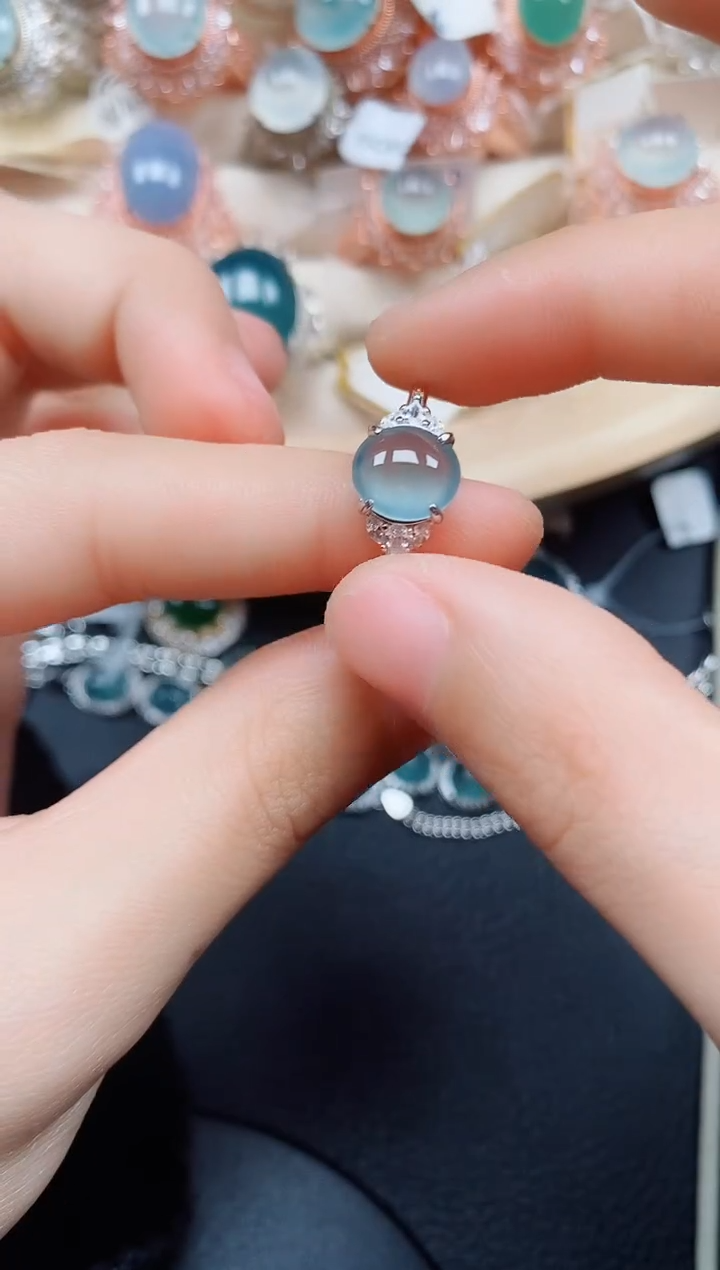 【闪购商品】翡翠戒指银S925镶嵌翡翠