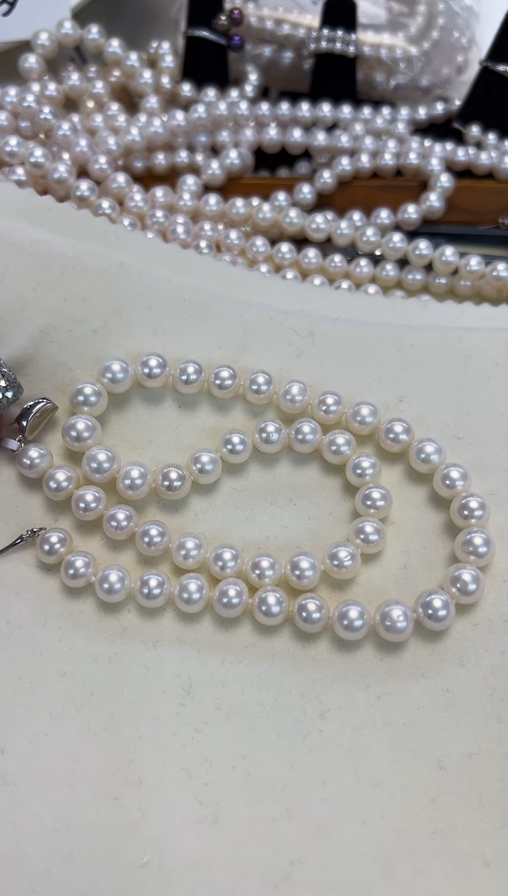 颈饰银S925镶嵌淡水珍珠8.5-9.5MM无核