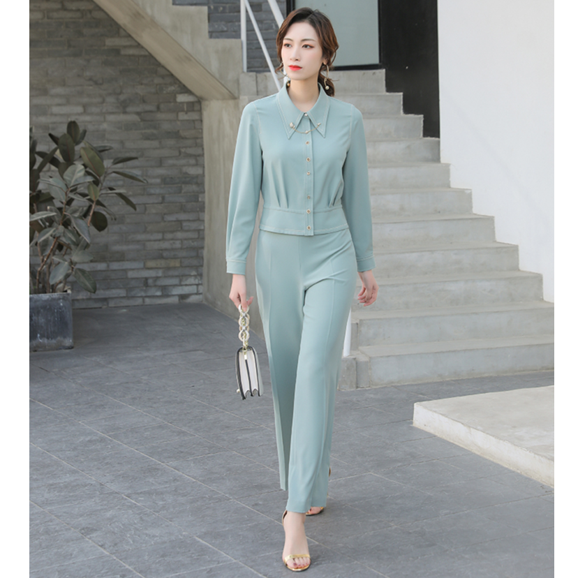 【小余专属】春季轻职风休闲裤高腰女装长裤百搭直筒DF3204221054