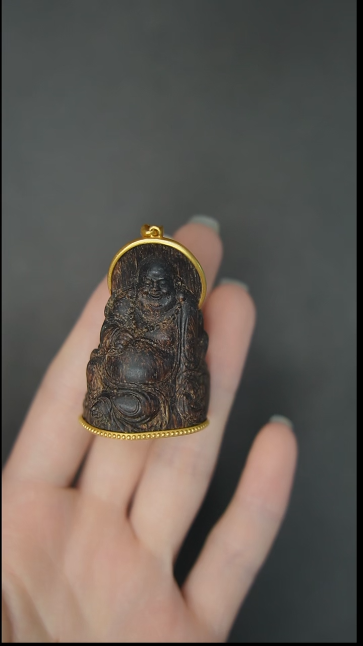 吊坠沉香正区黑棋老料挂坠