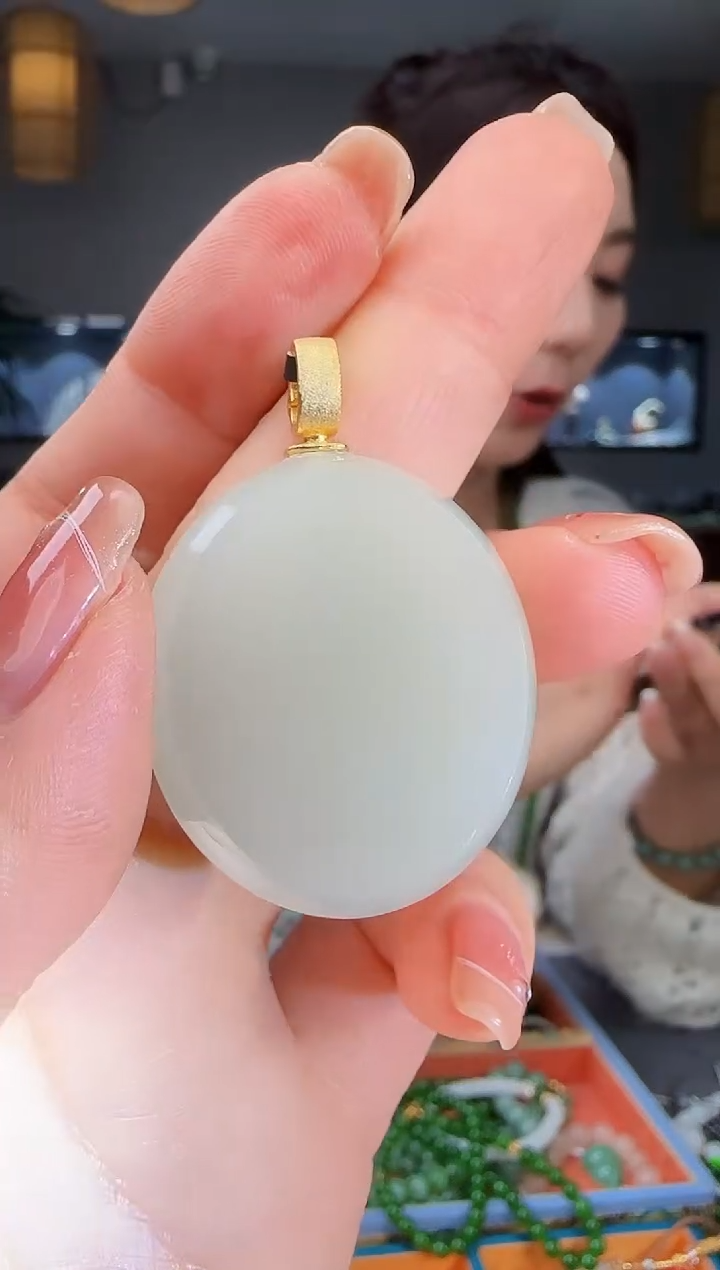 吊坠(不含链)银S925镶嵌和田玉1