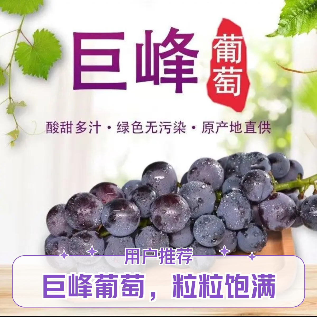 【巨峰葡萄】正宗大圩葡萄新鲜采摘头茬-10斤装商超精品果葡萄同城送安徽省
