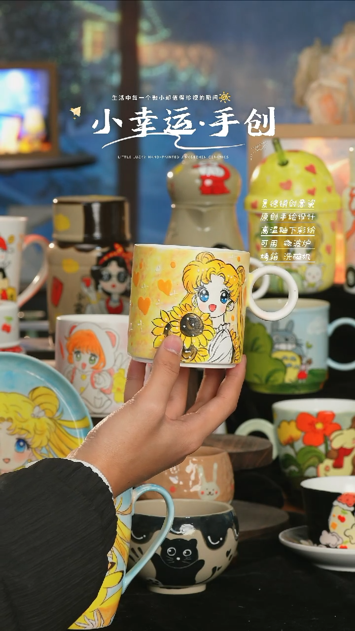 【闪购商品】小幸运纯手工手绘陶瓷