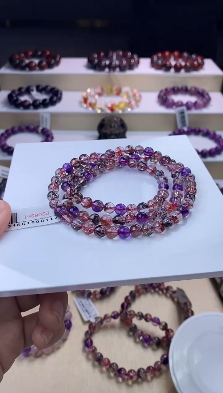 【闪购商品】水晶手链未镶嵌黑加仑超七多圈6m+