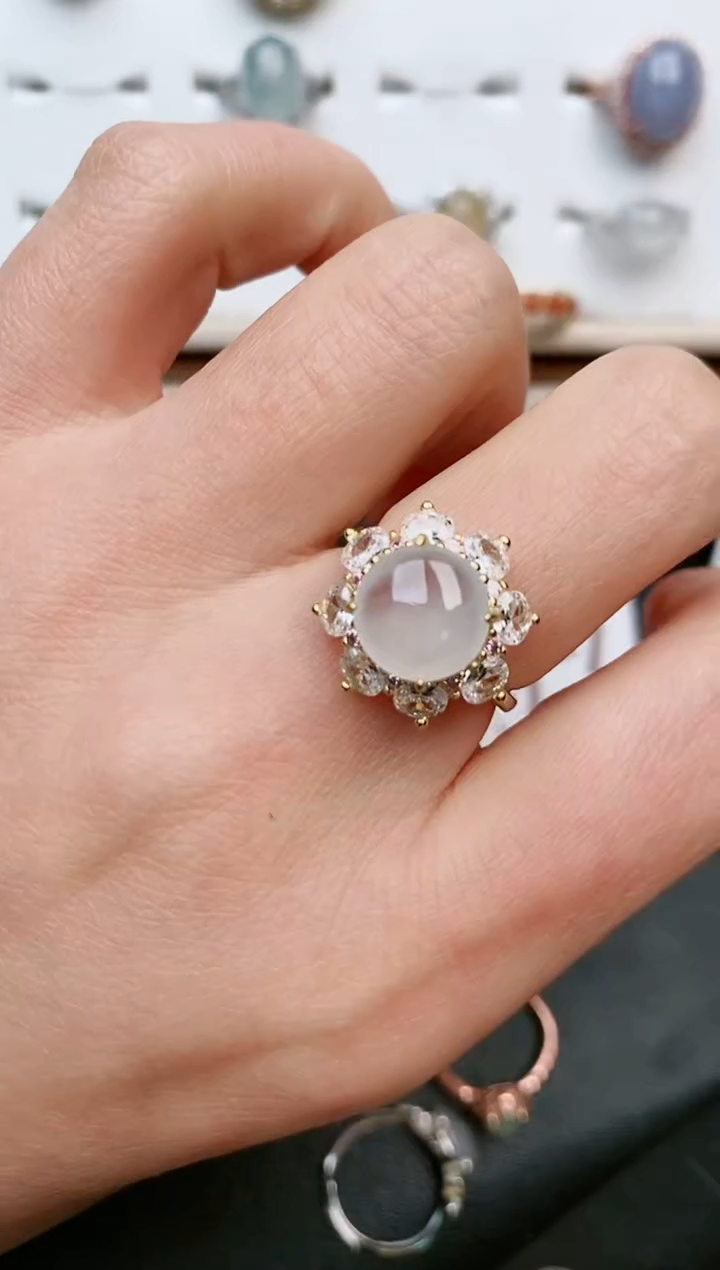 【闪购商品】翡翠戒指银S925镶嵌....