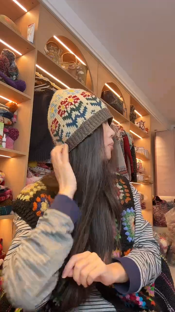 羊毛米黄向日葵 帽