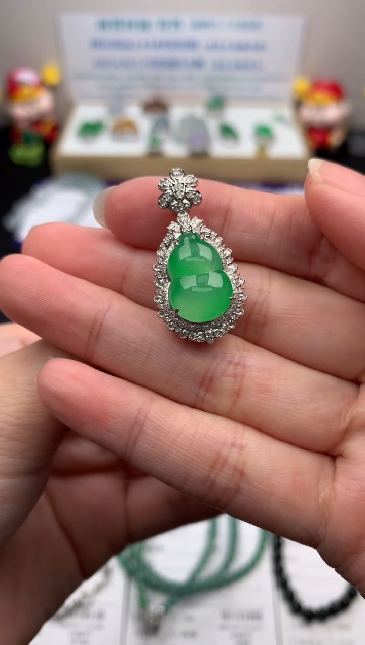 【闪购商品】定制翡翠18K金镶嵌模式推广期24小时鉴赏期