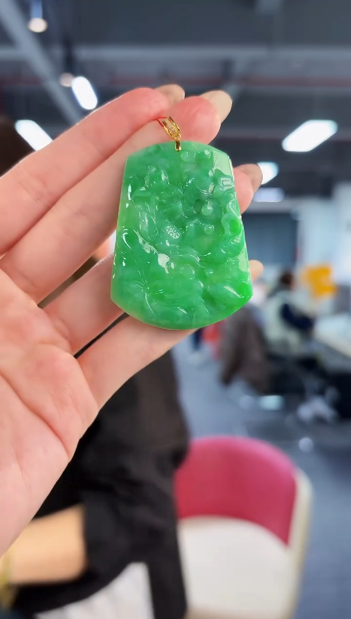 【闪购商品】翡翠颈饰18K金镶嵌缅料A货/支持复检/一件