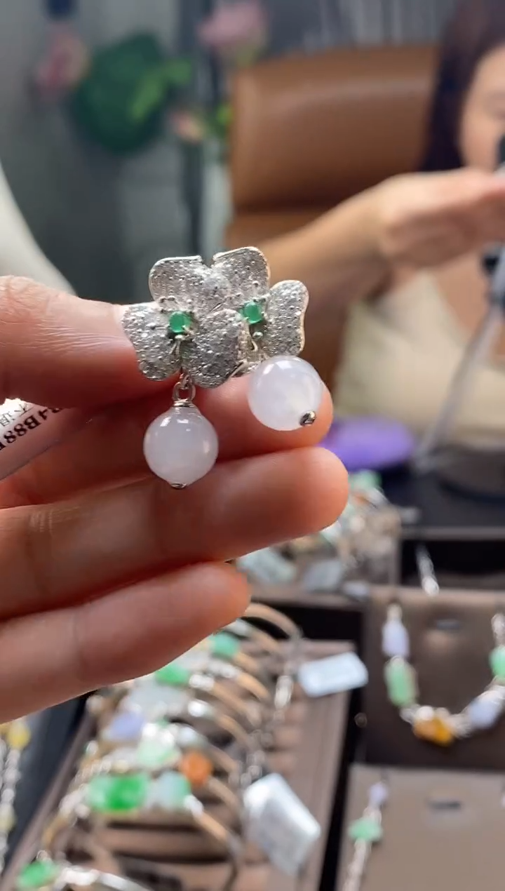 颈饰银S925镶嵌翡翠17750