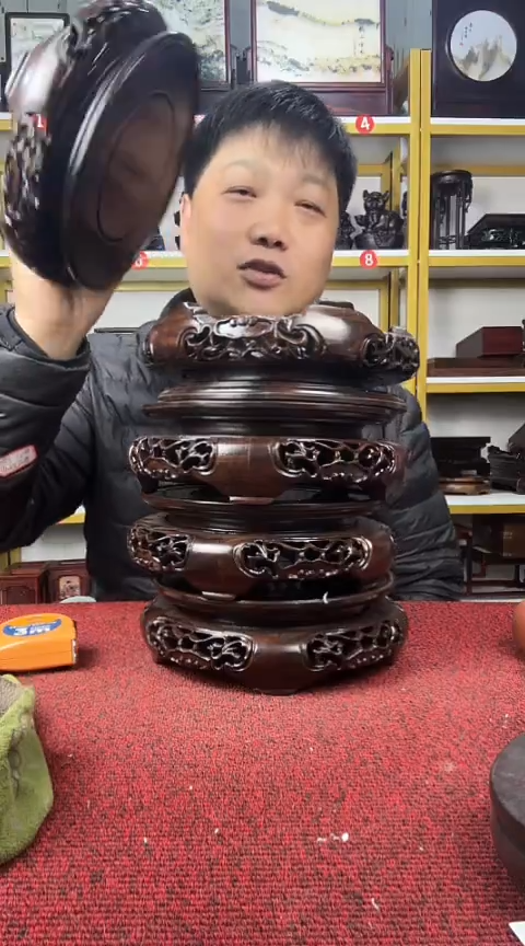 木用****1非洲黑檀圆底座内径17.5CM//5个