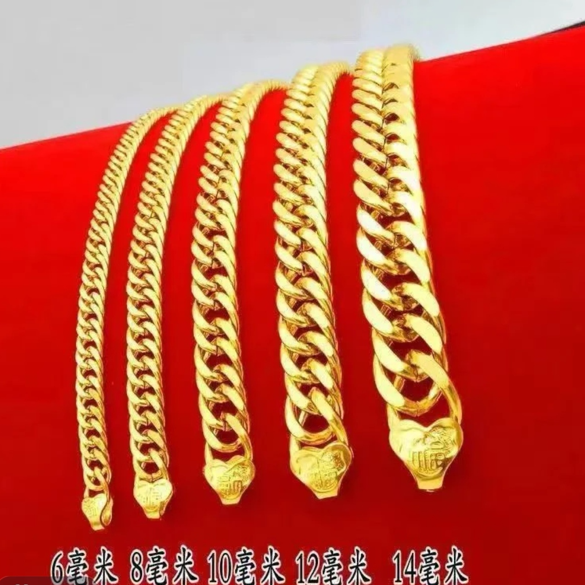 铜合金手链 精品老板手链女款男士男款时尚女士霸气光面百搭经典