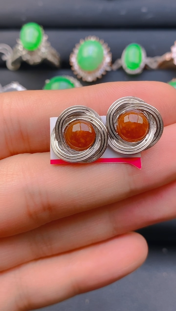 【闪购商品】翡翠戒指银S925镶嵌天然A货翡翠1