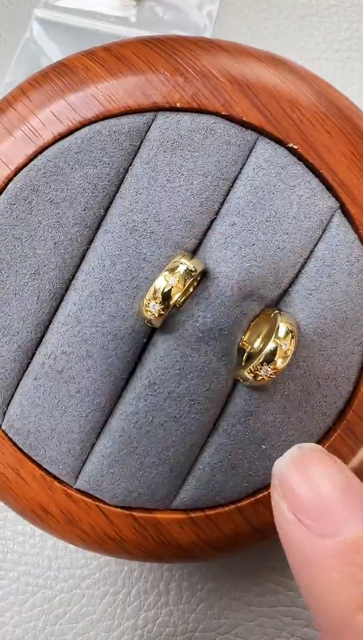 主播定制链接金色款满天星耳圈