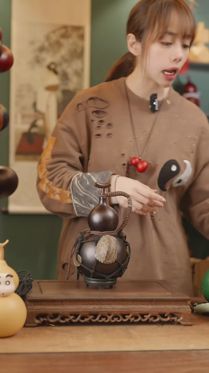 【闪购商品】256号精品天然大漆工艺防渗内胆酒葫芦~