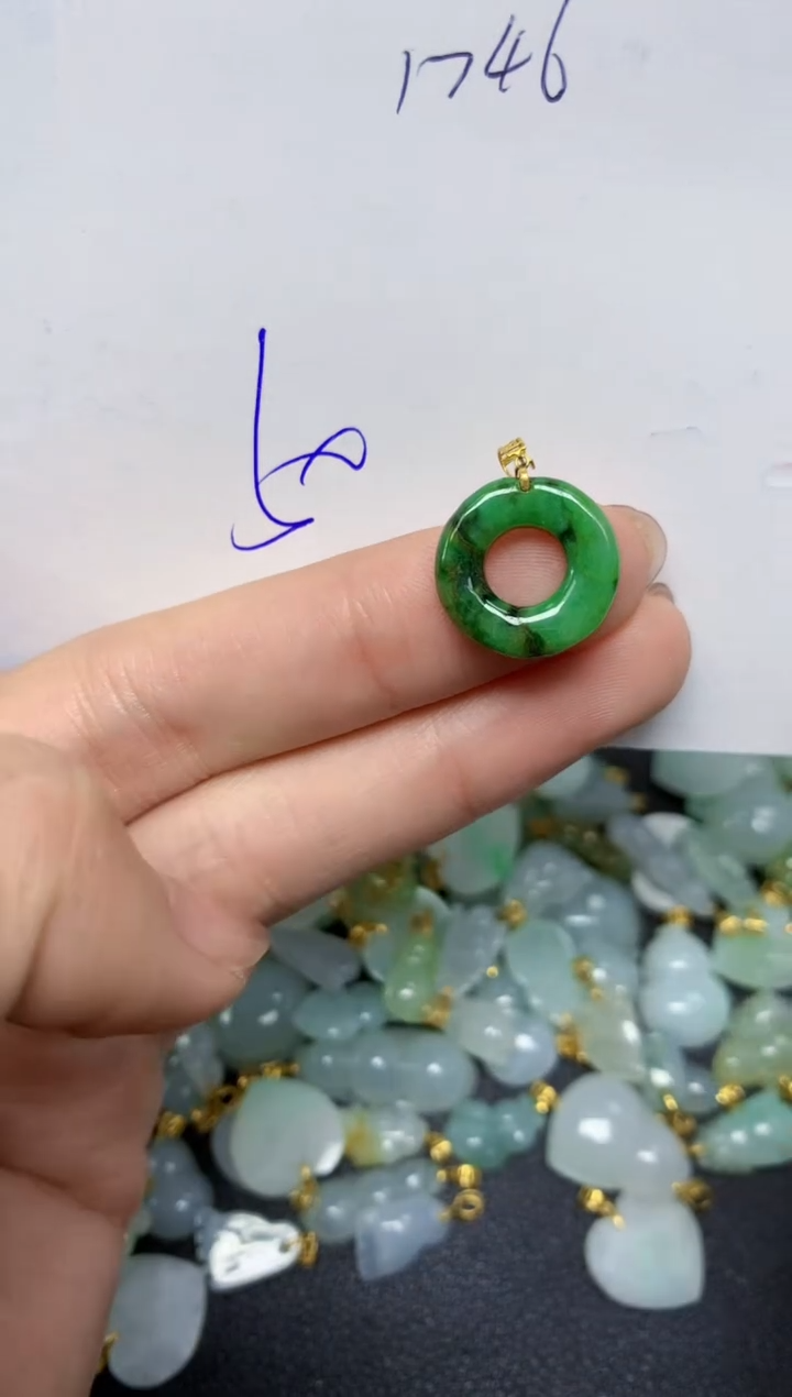 【闪购商品】翡翠颈饰18K金镶嵌 天然翡翠A货