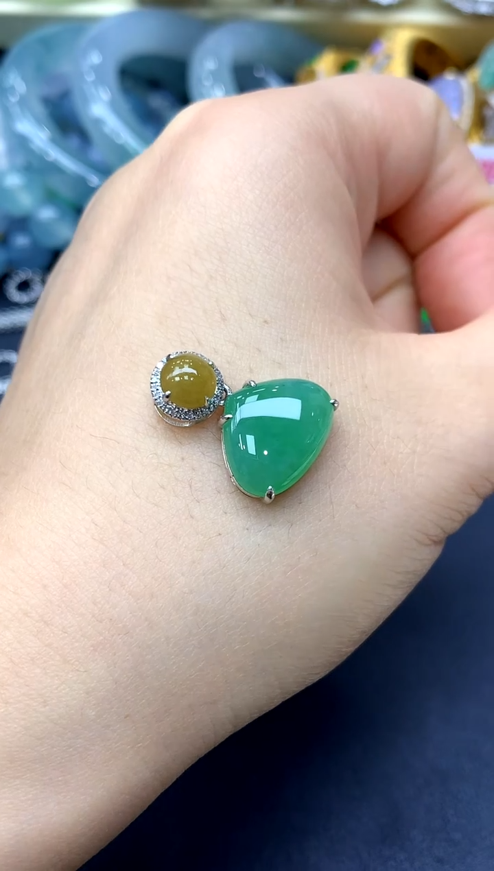 颈饰18K金镶嵌翡翠359-中国好珍宝