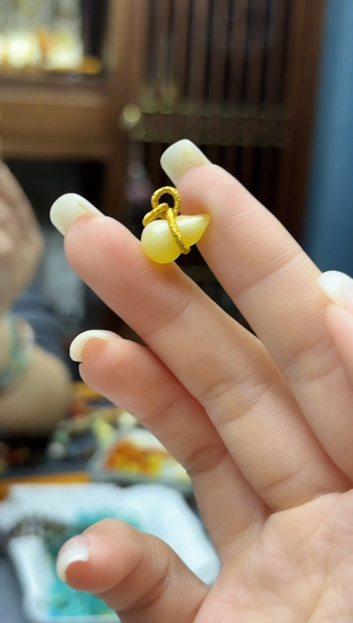 裸石蜜蜡未镶嵌蜜蜡葫芦配饰GW