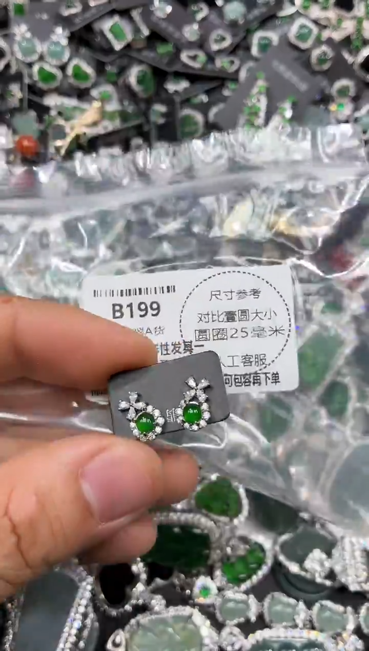 颈饰未镶嵌翡翠B199耳钉