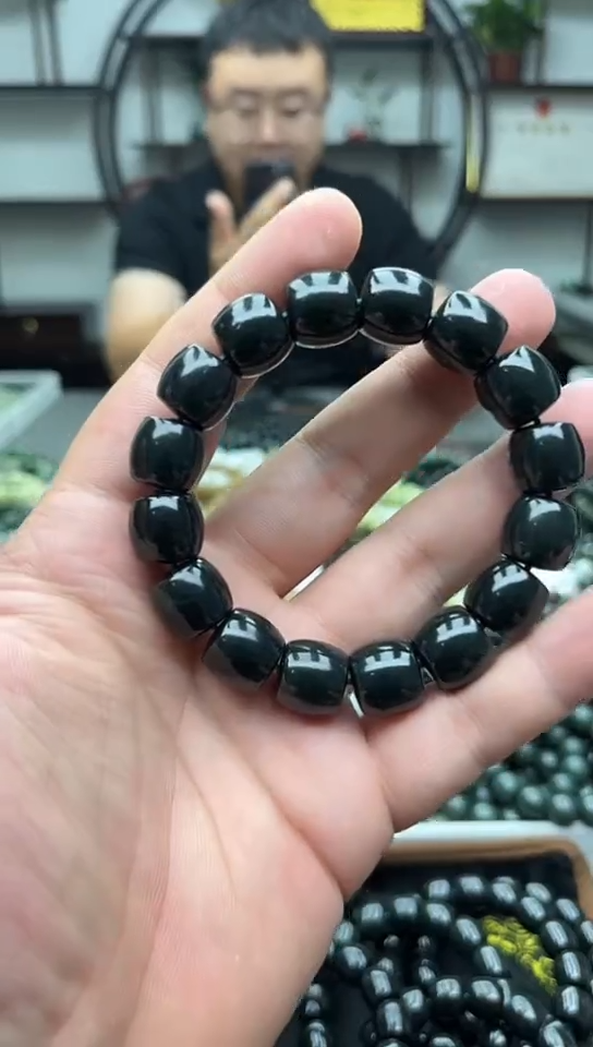 手串未镶嵌和田玉纯天然新疆塔县黑青14