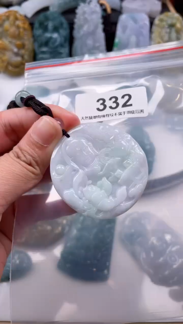 【闪购商品】翡翠颈饰未镶嵌天然缅甸A货翡翠332