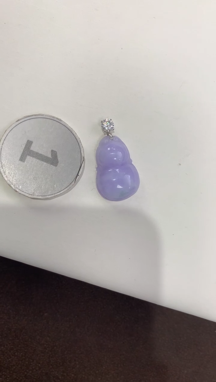 颈饰18K金镶嵌翡翠天然缅甸A货翡翠