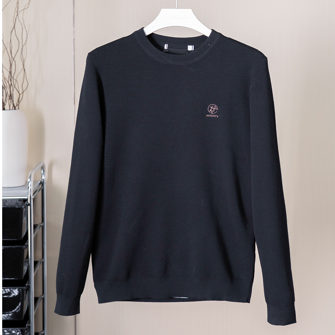 018A【H家撤柜】难得黑色！商场专柜品牌剪标男秋冬圆领卫衣