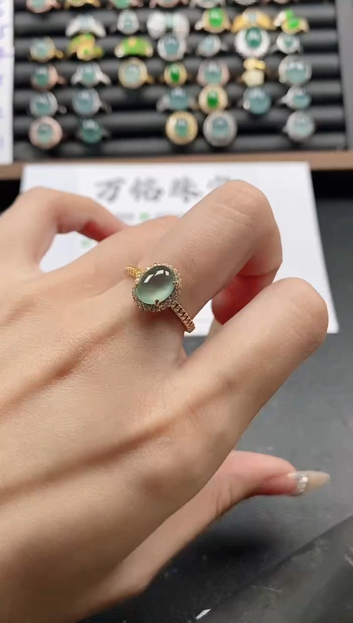 银S925镶嵌戒指翡翠54151