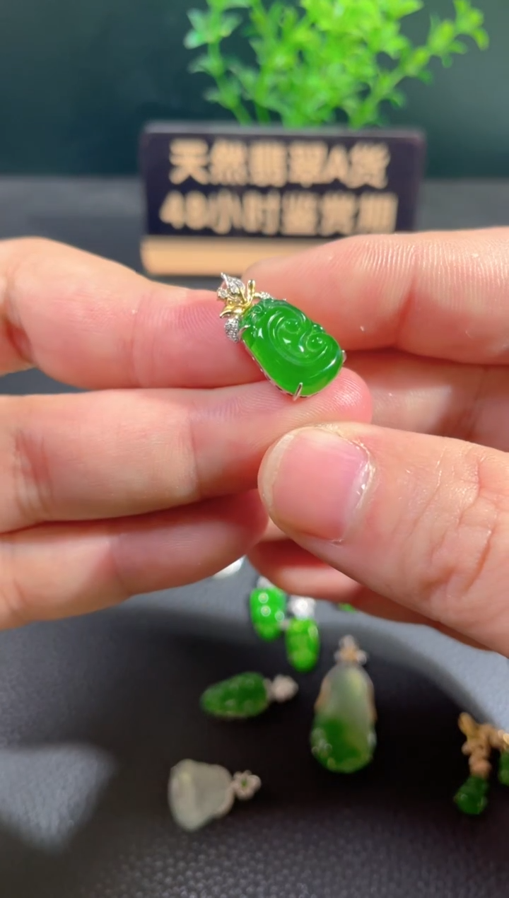 【闪购商品】翡翠颈饰18K金镶嵌翡翠