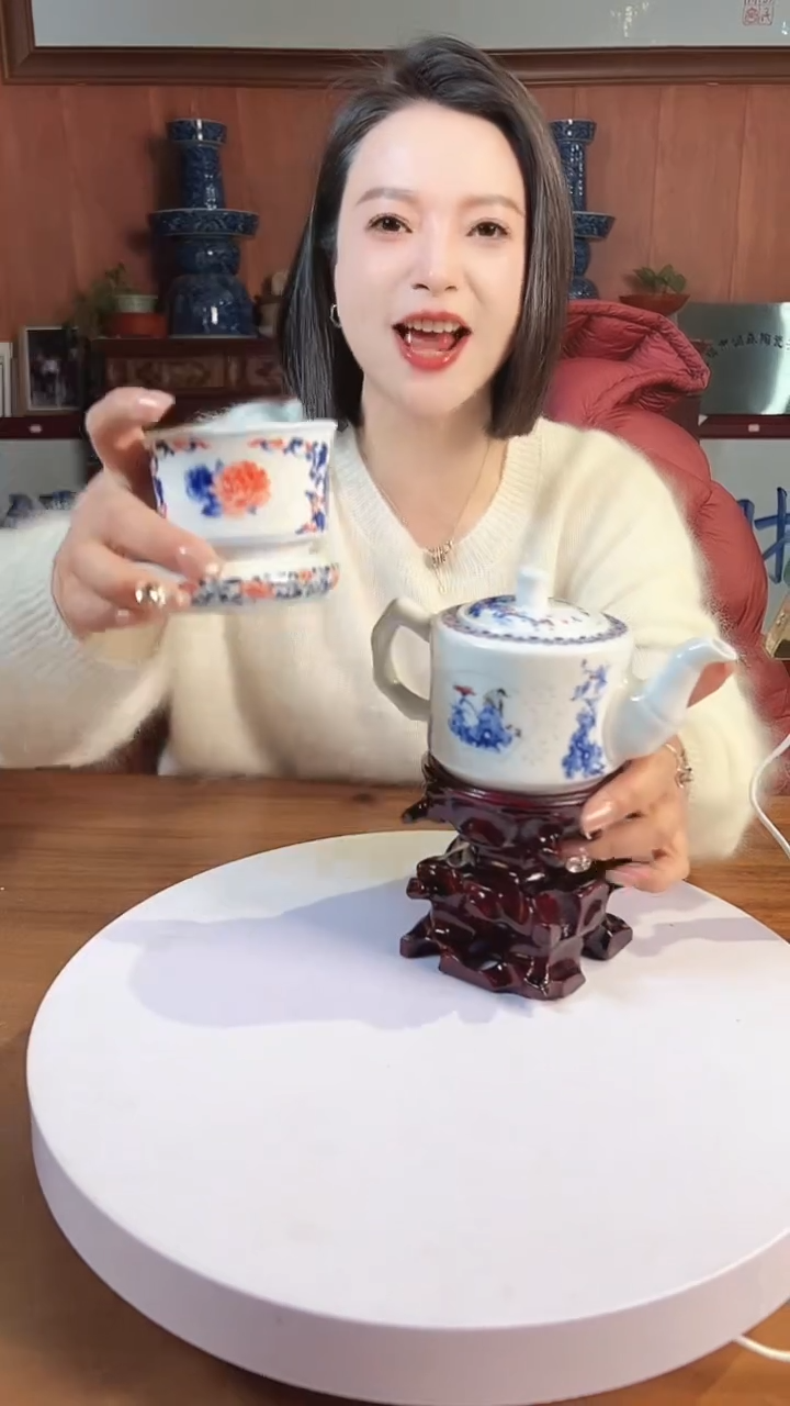 摆件陶景德镇陶瓷青花摆件24