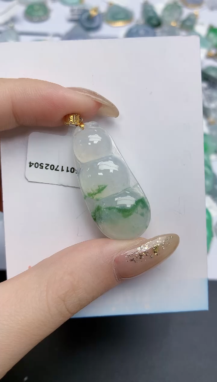 【闪购商品】翡翠颈饰18K金镶嵌天然缅甸翡翠A货