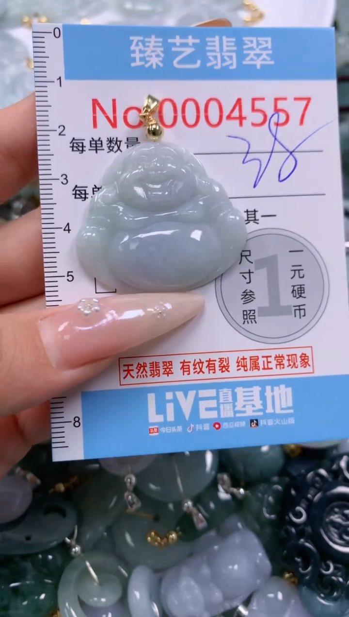 翡翠未镶嵌颈饰含绳0004557