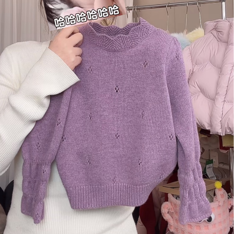 女童冬季新款毛衣洋气针织衫女宝宝休闲保暖针织上衣