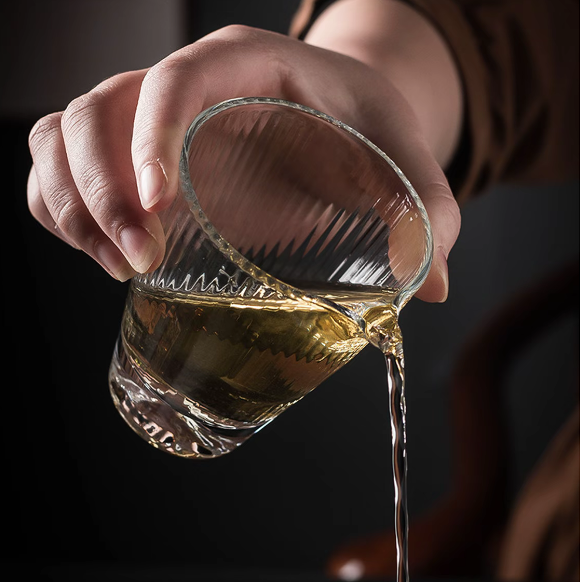 条纹玻璃公道杯-6364