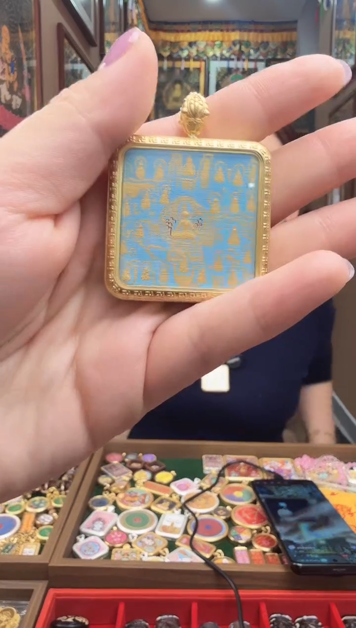 吊坠21度母-热贡纯手绘唐卡