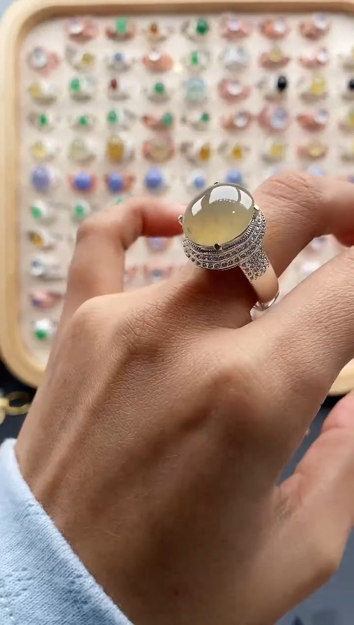 【闪购商品】翡翠戒指未镶嵌缅甸天然A货翡翠333 9+4