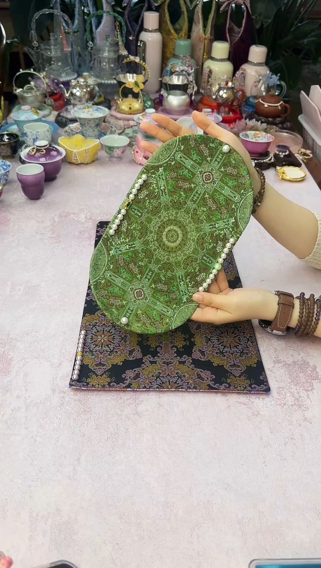 46绿色宝相茶席绿色