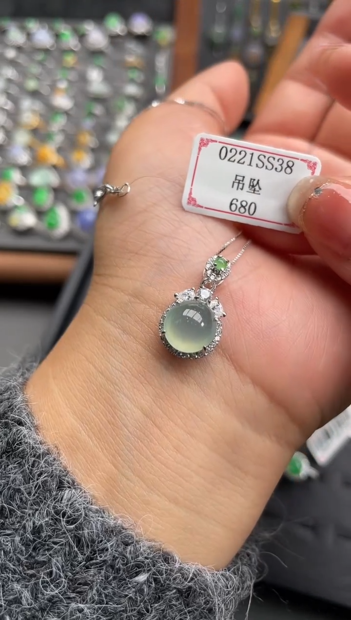 【闪购商品】翡翠颈饰银S925镶嵌0221SS38