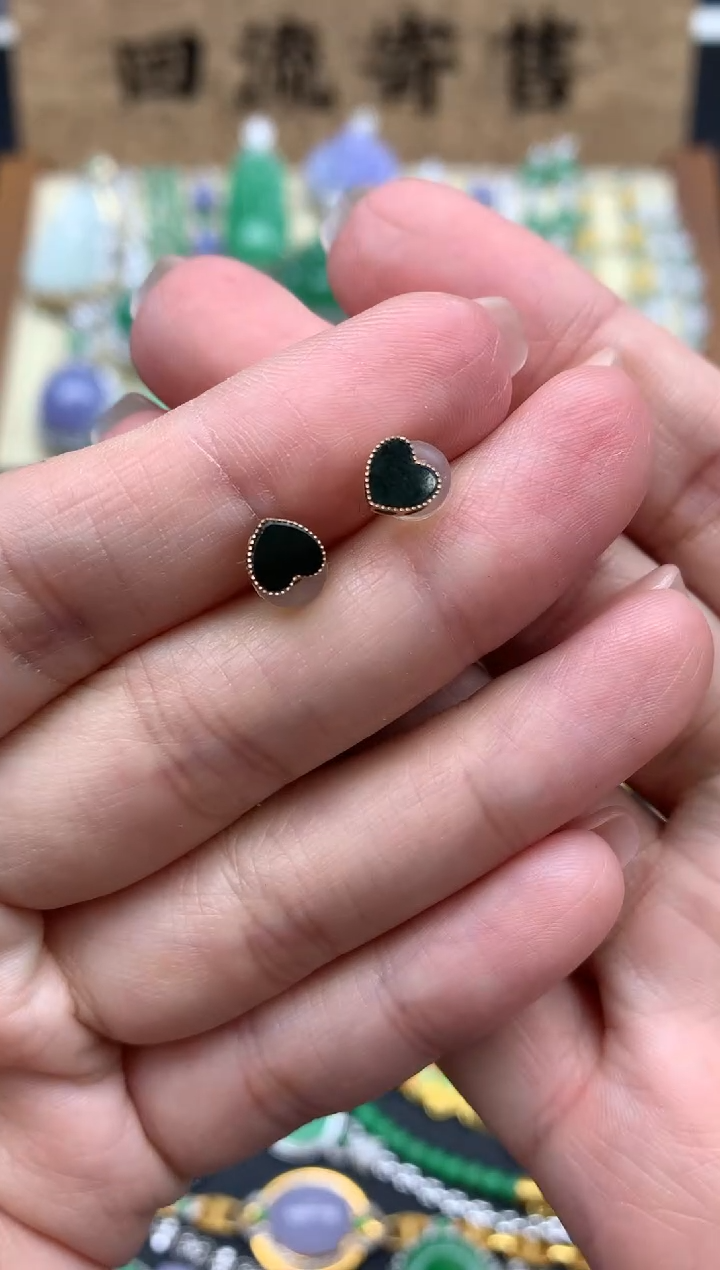 【闪购商品】翡翠耳饰18K金镶嵌53-中国好珍宝