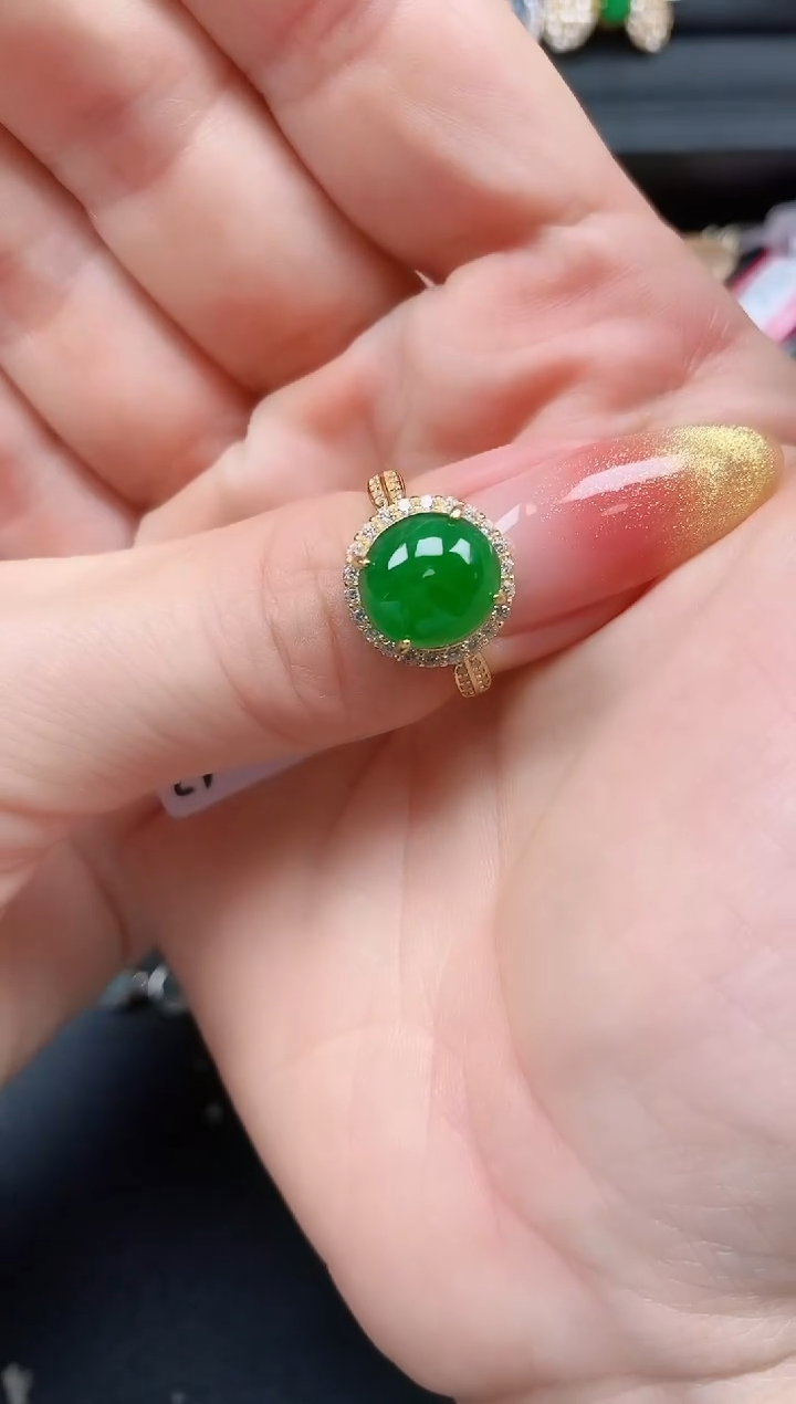 银S925镶嵌戒指翡翠11111