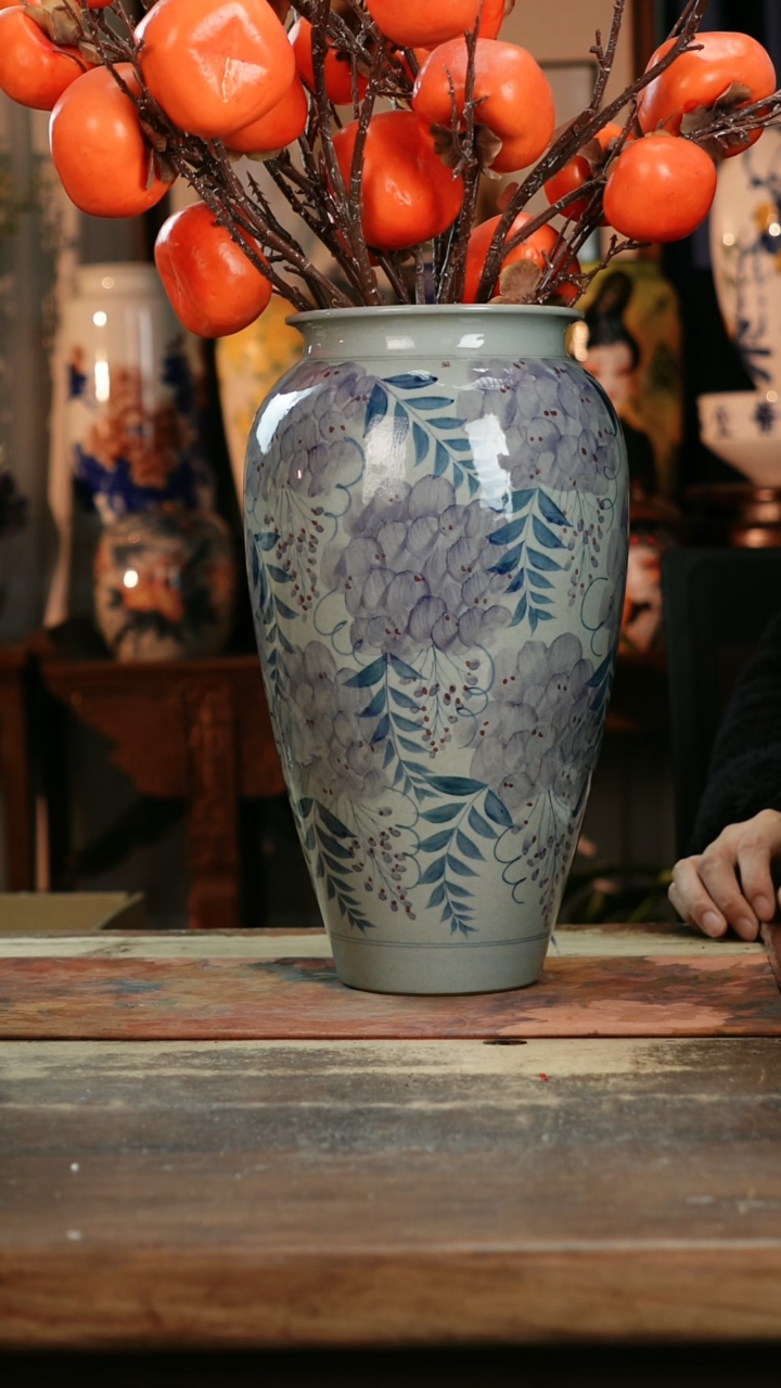 【闪购商品】瓷片景德镇纯手工釉下彩精品花瓶