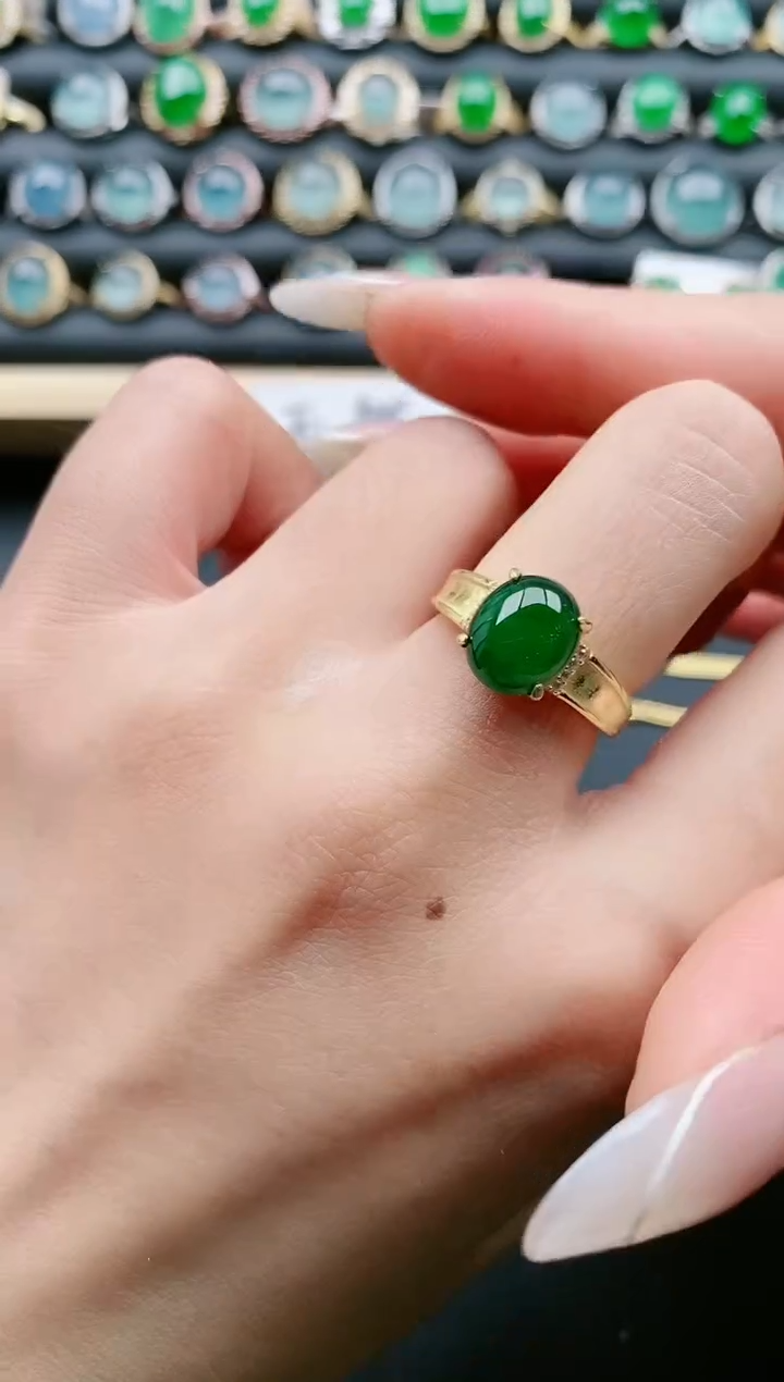 【闪购商品】翡翠戒指银S925镶嵌111111