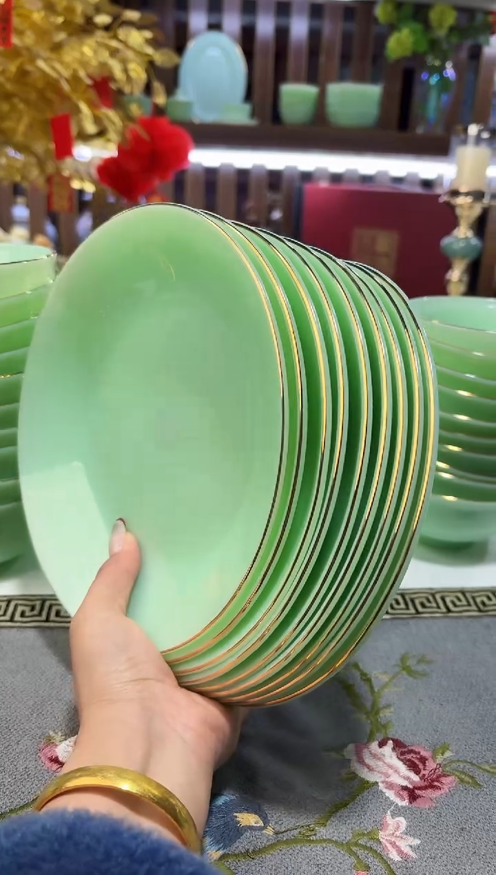 玉瓷8英寸深盘10个