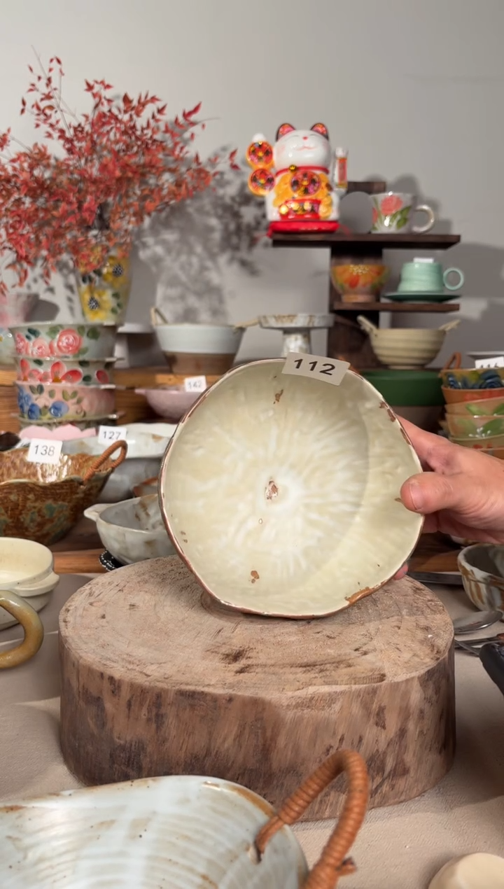 陶瓷112手作粗陶餐具1个装